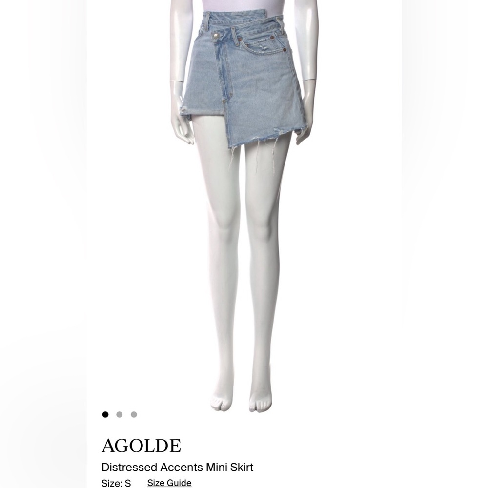 Agolde Criss Cross Denim Mini Skirt